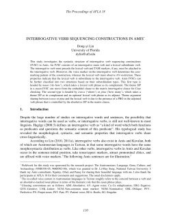 INTERROGATIVE VERB SEQUENCING CONSTRUCTIONS IN AMIS*