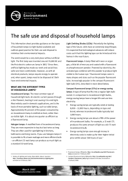 The safe use and disposal of household lamps