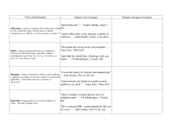 Term and Definition Mentor Text Example Student Attempt at