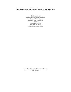 Baroclinic and Barotropic Tides in the Ross Sea - Lamont