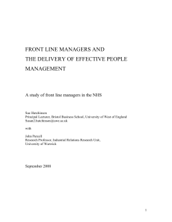 A study of front line managers
