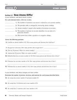 Section 4.3 How Atoms Differ