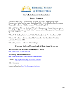 Shay`s Rebellion - Historical Society of Pennsylvania