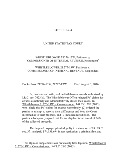 147 T.C. No. 4 UNITED STATES TAX COURT WHISTLEBLOWER