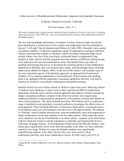 1 Urban Success: A Multidimensional Mathematics Approach with