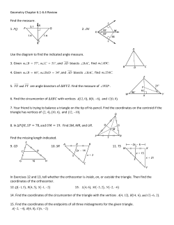 Geometry Chapter 6.1-6.4 Review Find the measure. 1. PQ 2. JM