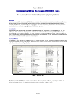 Exploring DATA Step Merges and PROC SQL Joins