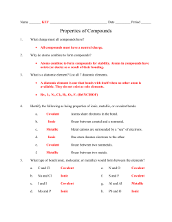 Properties of Compounds KEY