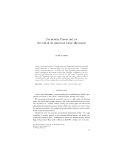 Community Unions and the Revival of the American Labor Movement