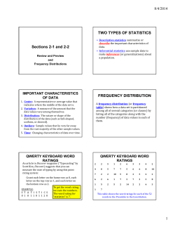 Sections 2-1 and 2-2 - Gordon State College