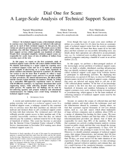 Dial One for Scam: A Large-Scale Analysis of Technical Support