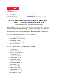 76.5% of BIPAC Action Fund-Endorsed U.S. Senate and U.S. House