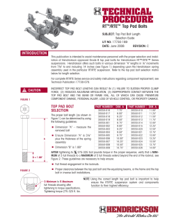 17730-189 RT/RTE Top Pad Bolt Selection