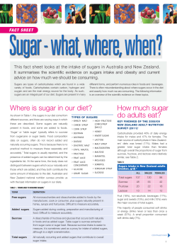sugar &ndash; what, where, when factsheet
