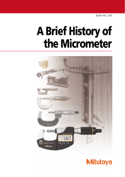 A Brief History of the Micrometer