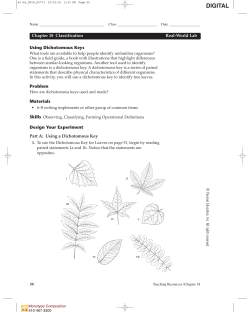 Ch. 18 Real-World Lab: Using Dichotomous Keys