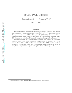 3SUM, 3XOR, Triangles