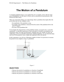 The Simple Pendulum - Ryerson Department of Physics