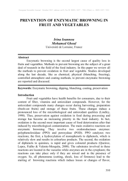 prevention of enzymatic browning in fruit and vegetables