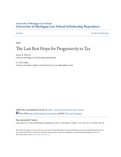 The Last Best Hope for Progressivity in Tax
