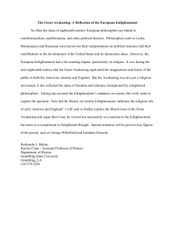 The Great Awakening: A Reflection of the European Enlightenment