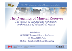 The Dynamics of Mineral Reserves