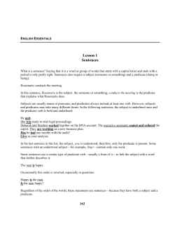 Lesson 1 Sentences