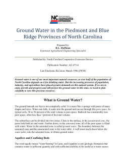 Ground Water in the Piedmont and Blue Ridge Provinces - NCSU-BAE