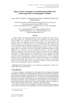 Impact of Store Atmosphere on Impulse Buying Behaviour