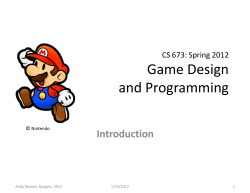 Game Design and Programming