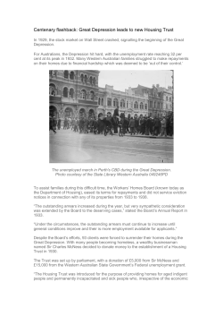 Centenary flashback: Great Depression leads to new Housing Trust