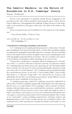 The Osmotic Mandala: on the Nature of Boundaries in E.E.