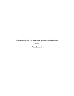 Programming Music: The Applications of Algorithmic Composition