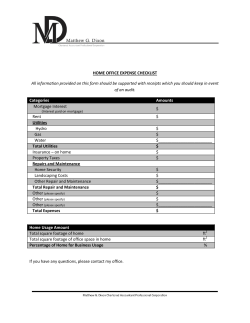 HOME OFFICE EXPENSE CHECKLIST All information provided on