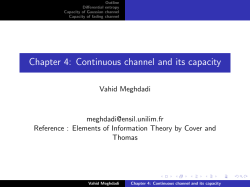 Chapter 4: Continuous channel and its capacity