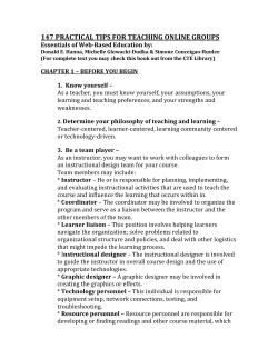 147 PRACTICAL TIPS FOR TEACHING ONLINE GROUPS