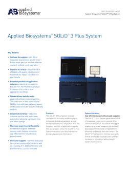 Applied Biosystems® SOLiD™ 3 Plus System
