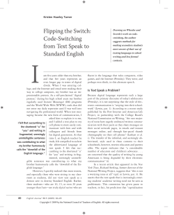 Code-Switching from Text Speak to Standard English