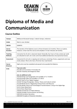 Course Outline Diploma Media and Communication