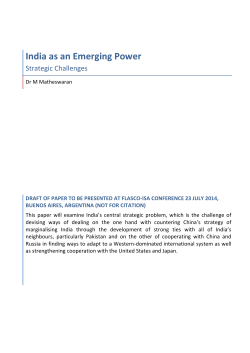 India as an Emerging Power - International Studies Association