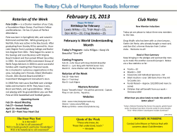 February 15, 2013 - Hampton Roads Rotary Club