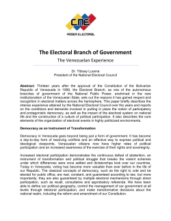The Electoral Branch of Government - venezuela