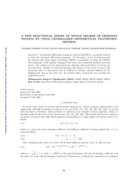 a new fractional model of single degree of freedom