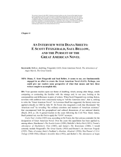 AN INTERVIEW WITH DIANA SHEETS: F. SCOTT FITZGERALD
