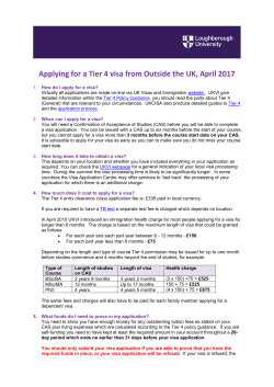 Applying for a Tier 4 visa from Outside the UK, April 2017