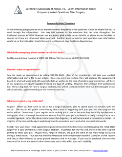 Frequently asked questions - Veterinary Specialists Of Alaska