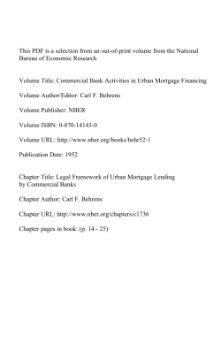 Legal Framework of Urban Mortgage Lending by Commercial Banks