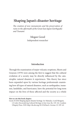 Shaping Japan`s disaster heritage