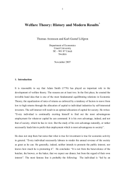 Welfare Theory: History and Modern Results