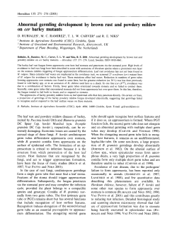 Abnormal germling development by brown rust and powdery mildew